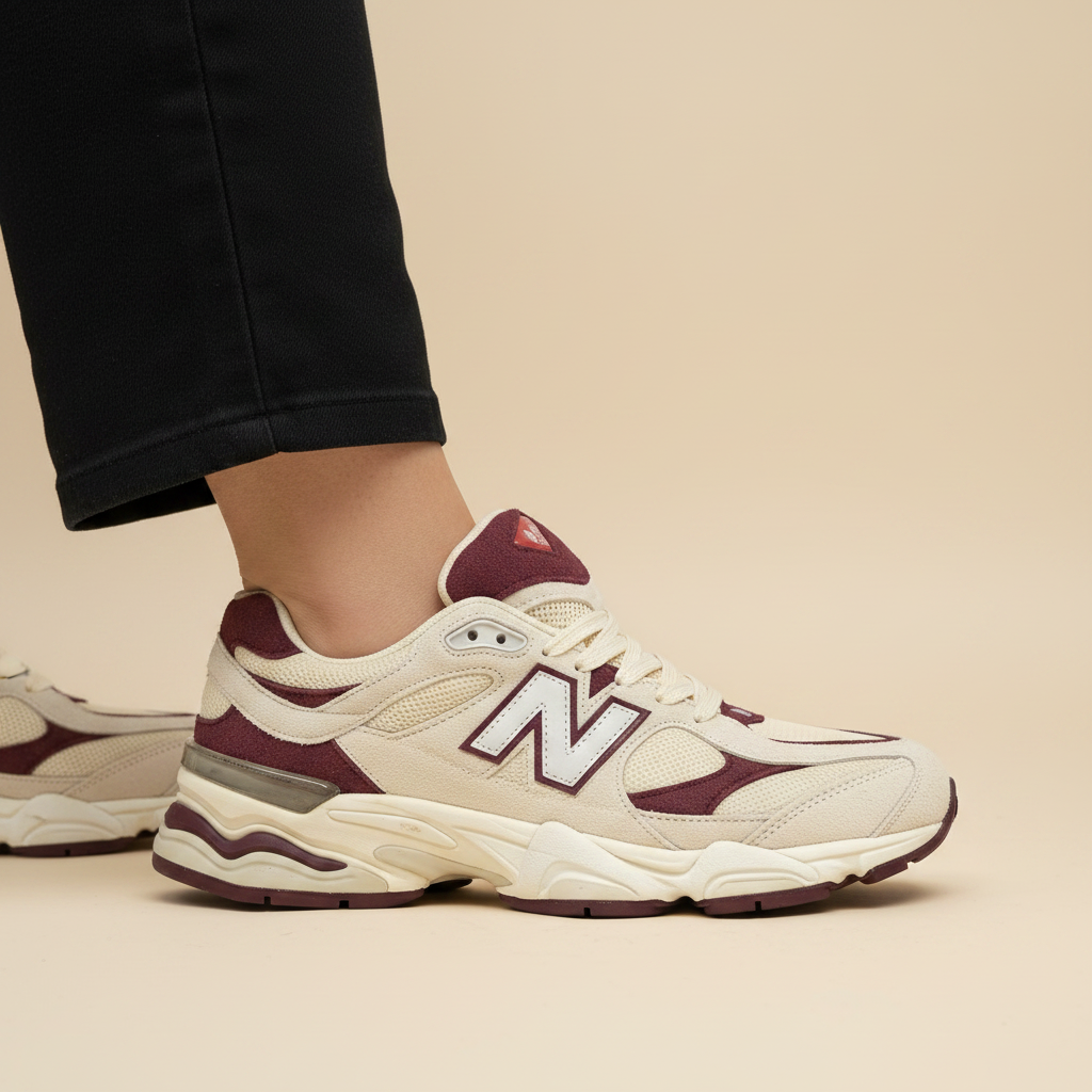 New Balance 9060 Krem Bordo - Ayakta