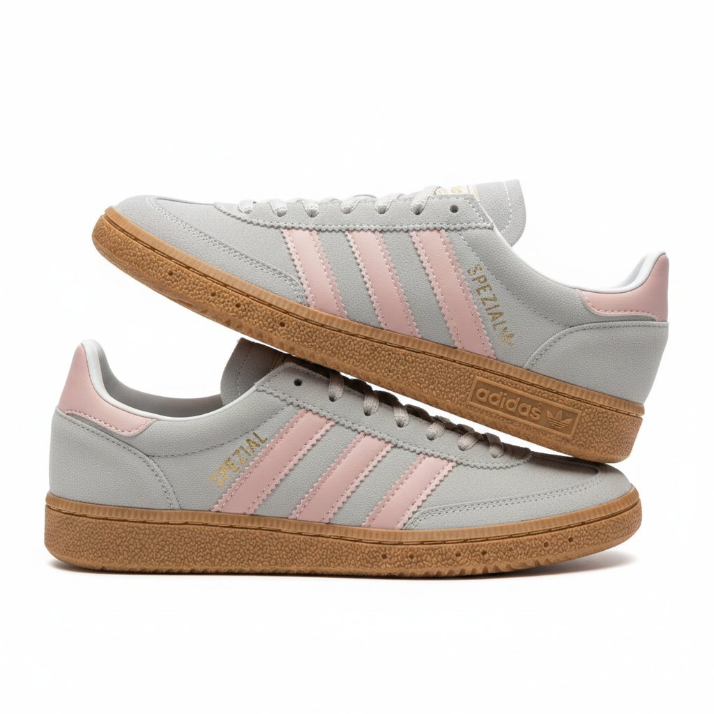 Adidas Handball Spezial gri pembe yan profil