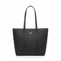 Siyah Kabartmalı Monogram Tote Bag