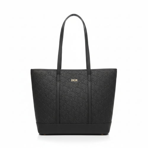 Siyah Kabartmalı Monogram Tote Bag