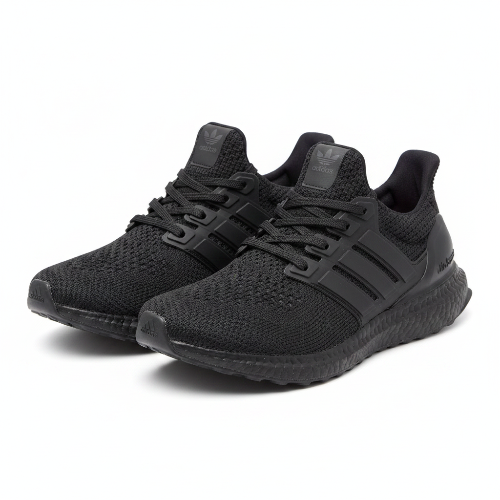 Siyah Adidas Spor Ayakkabı - Beyaz Fon