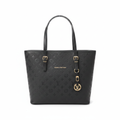 Siyah Monogram Deri Tote Bag
