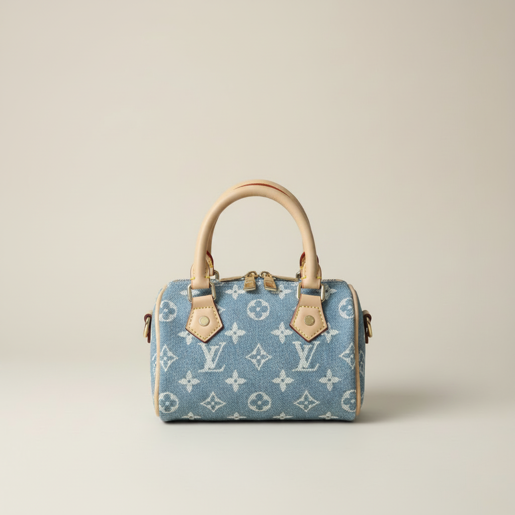 Mini Speedy Çanta - Mavi Denim
