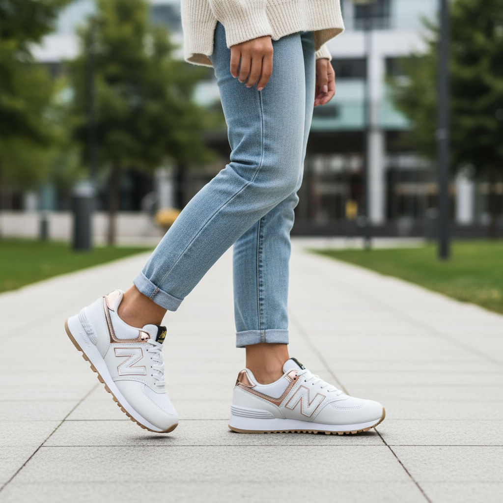 New Balance 574 Rose Gold - Yürüyüşte