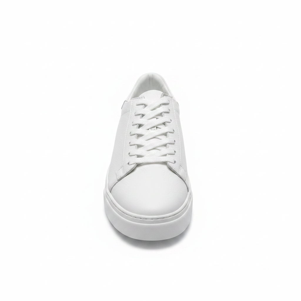 Beyaz Erkek Deri Sneaker beyaz arka plan